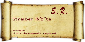 Strauber Réta névjegykártya